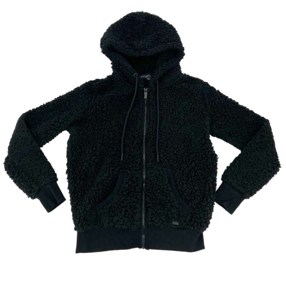 Andrew Marc Women's Fuzzy Jacket | Full-Zip | Black | Size XSmall **NEW